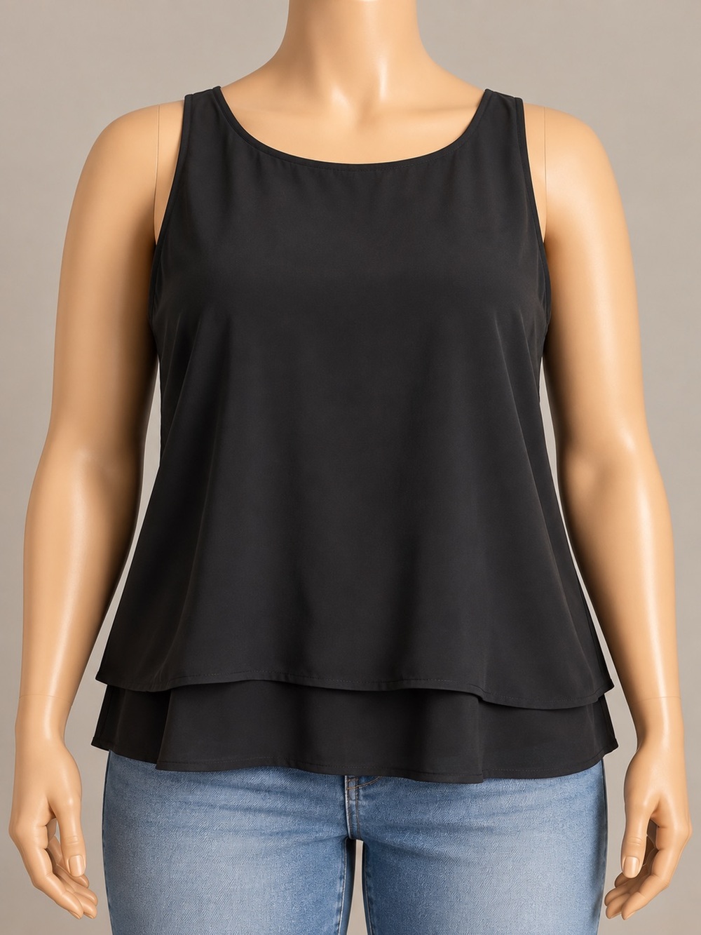 Theory 100% Silk Black Tiered Layered Tank Top Petite P/TP